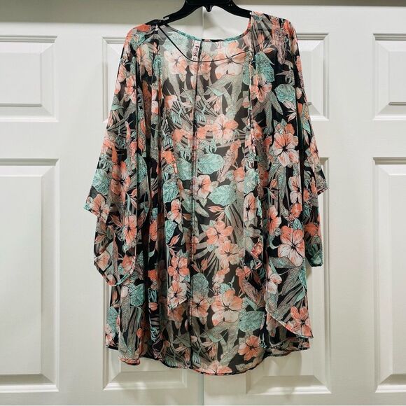 Mudd Floral Open Front Cardigan Kimono Size XL - Picture 1 of 7